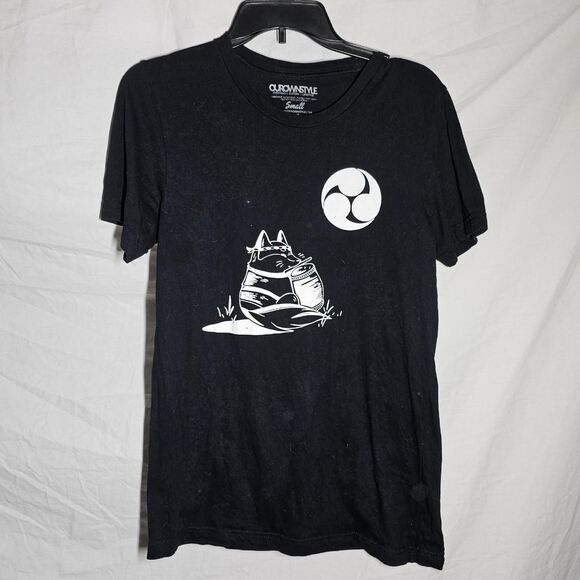 Cat moon black tee - Picture 1 of 3